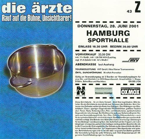 Rauf auf die Bühne, Unsichtbarer!: Ticket: Hamburg 28.06.