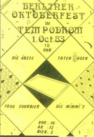 Frau Suurbier (u.a. Sahnie): Poster: Berlin, Tempodrom 1983