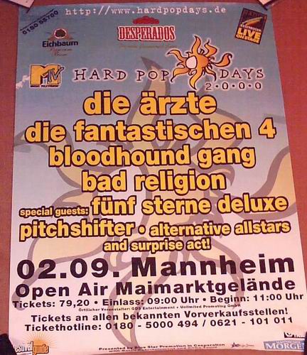 Hard Pop Days: Tourposter: Mannheim
