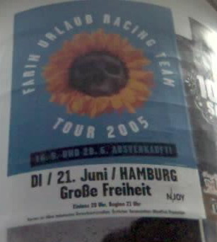 FURT: Sonnenblumen of Death: Tourposter: Hamburg