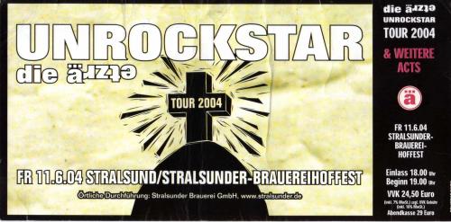 Unrockstar: Ticket: Stralsund (front)