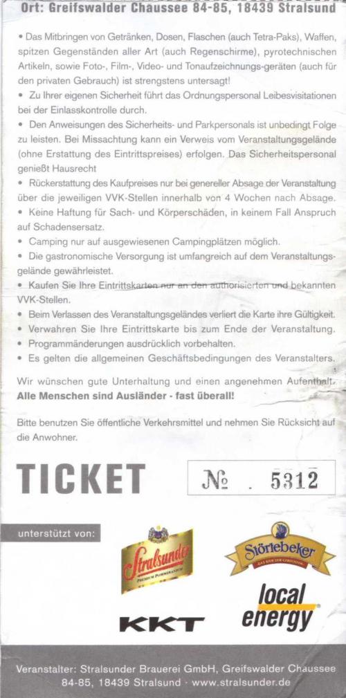 Unrockstar: Ticket: Stralsund (back)