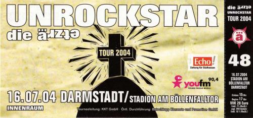 Unrockstar: Ticket: Darmstadt (front)
