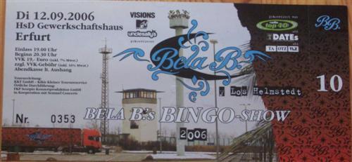 Bela B: Bela B.s Bingo-Show: Ticket: Erfurt