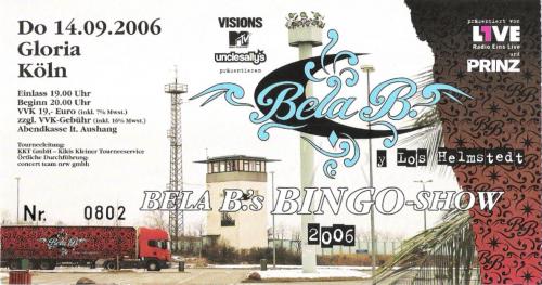 Bela B: Bela B.s Bingo-Show: Ticket: Köln, Gloria