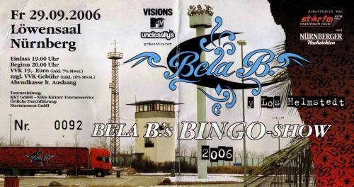 Bela B: Bela B.s Bingo-Show: Ticket: Nürnberg 29.09.