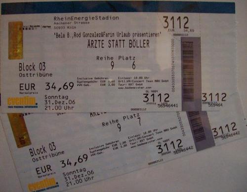 Einzelgigs: Ticket: Köln (Tribühne)