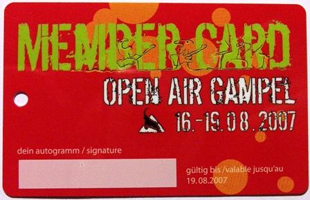 Festivals: Ticket: Gampel Open Air (Member)