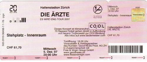 Es wird eng: Ticket: Zürich