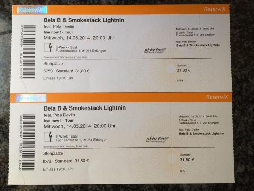 Bela B: Bye-now! Tour: Ticket: Erlangen
