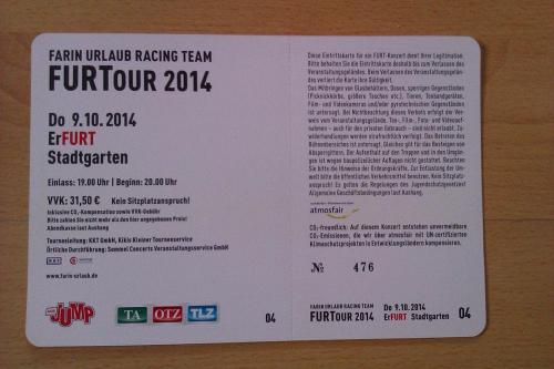 FURT: FURTOUR: Ticket: Erfurt (back)
