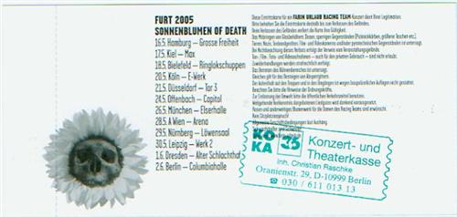 FURT: Sonnenblumen of Death: Ticket: Berlin (back)
