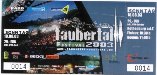 FURT: Festivals: Ticket: Taubertal Festival (3 Tage)