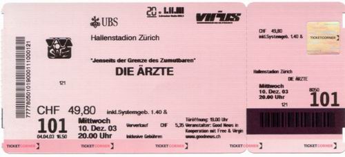 Jenseits der Grenze des Zumutbaren: Ticket: Zürich
