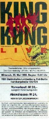 King Kong (u.a. Farin Urlaub): Ticket: Berlin, VEB Elektrokohle Lichtenberg